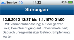 Gefangen in der Zeitschleife - Bernmobil empfiehlt: warten. (Quelle: Mezi)