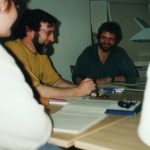 Roger Blum und Erwin Koch in einem Seminar 1996