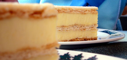 Rahmschnitte im Restaurant Eigergletscher (Januar 2009)