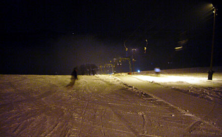 Nachtskifahren am Skilift Schindelberg, Linden (Februar 2009)