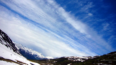 Oberalppass, Blick gegen Andermatt und Furkapass