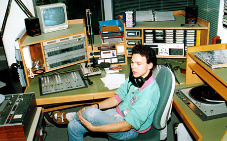 Im Studio von Radio Raurach (heute Basel One) in Liestal, Spätsommer 1989
