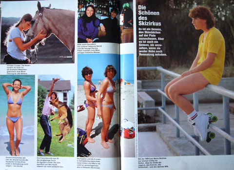 Beilage zur Ski-WM 1982 der Schweizer Illustrierten mit haarsträubenden Bildlegenden